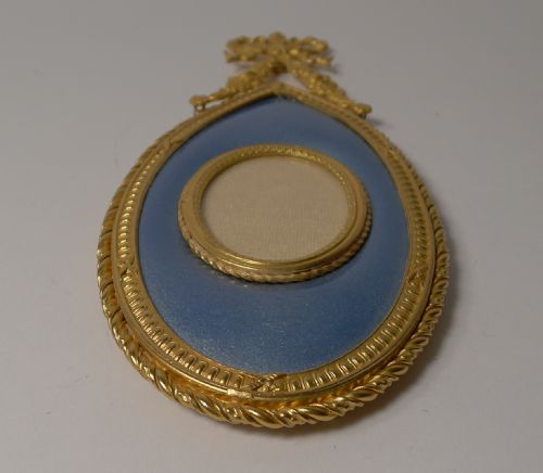 fig 1. Antique French Gilded Bronze and Enamel Hanging Picture Frame c.1900