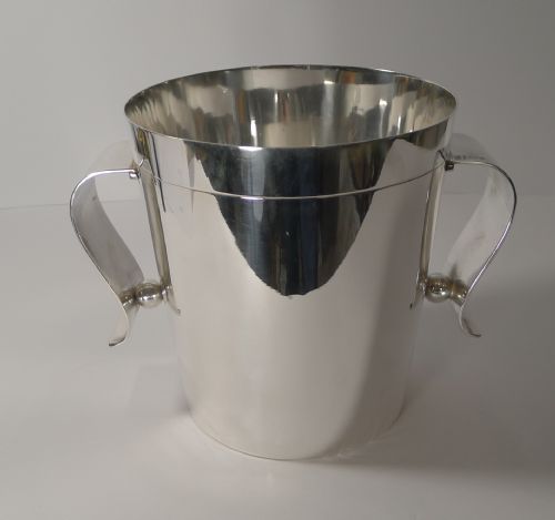 RARE CHRISTOFLE GALLIA ART DECO WINE COOLER CHAMPAGNE BUCKET BY LUC LANEL - ADDITIONAL PHOTO 1