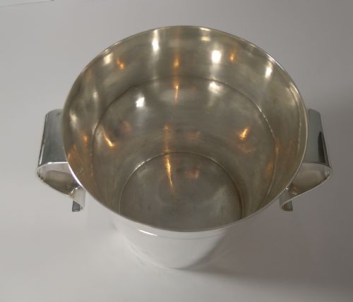 RARE CHRISTOFLE GALLIA ART DECO WINE COOLER CHAMPAGNE BUCKET BY LUC LANEL - ADDITIONAL PHOTO 4