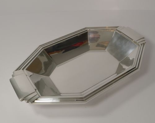 French Silver Plated Art Deco Bread Basket / Bowl by Apollo Orfevrerie