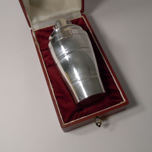 fig 1. Boxed French Art Deco St. Medard Cocktail Shaker With Lemon Reamer c.1940