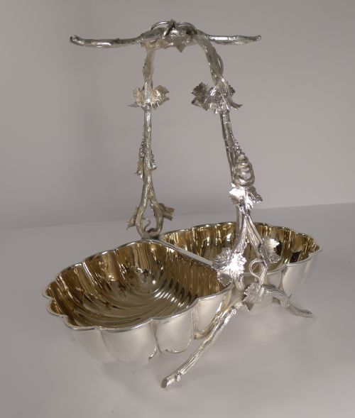 fig 1. Grand Antique English Grape Dish by Mappin & Webb - Reg. 1887