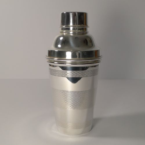 Art Deco Cocktail Shaker - Engine Turned Decoration C.1930