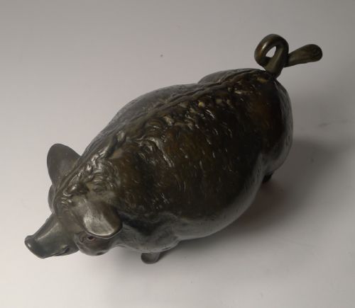 fig 1. Rare Novelty Mechanical Desk or Table Bell - Pig c.1890