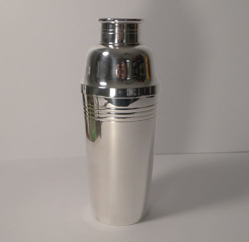 Large Vintage French Silver Plated Cocktail Shaker by Lancel, Paris C.1940