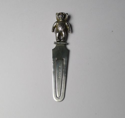 Silver Novelty Bookmark - Teddy Bear - 1922