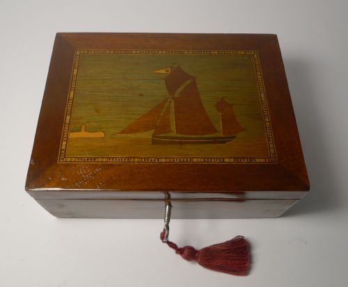 Antique English Trinity House Box C.1870 - Ship