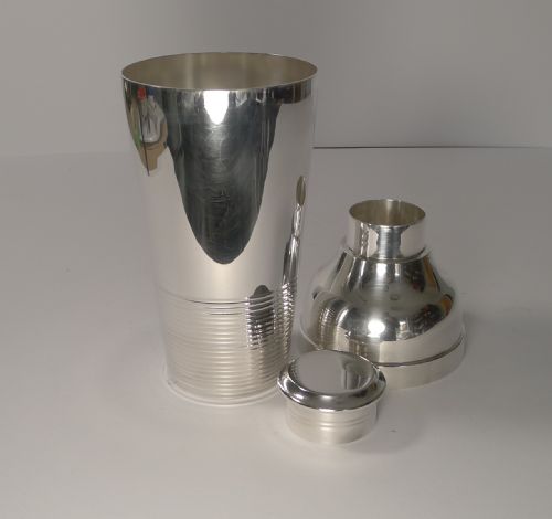 fig 1. Christofle Gallia Ondulations Cocktail Shaker by Luc Lanel c.1935