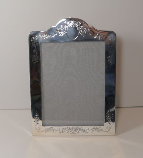 fig 1. Outstanding Large Engraved Sterling Silver Photograph Frame - 1908