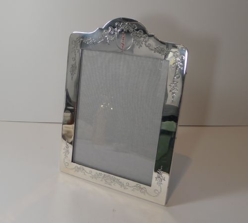 Outstanding Large Engraved Sterling Silver Photograph Frame - 1908