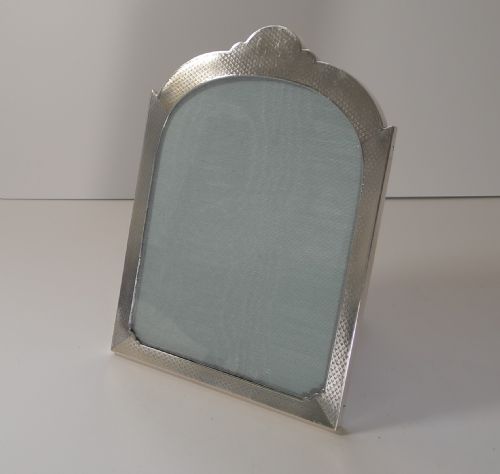 Stunning Engine Turned Sterling Silver Photograph Frame - 1925