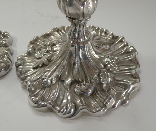 PAIR ANTIQUE ENGLISH ART NOUVEAU CANDLESTICKS C1900 ART NOUVEAU - ADDITIONAL PHOTO 3