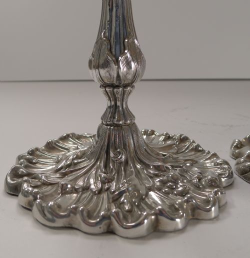 PAIR ANTIQUE ENGLISH ART NOUVEAU CANDLESTICKS C1900 ART NOUVEAU - ADDITIONAL PHOTO 4
