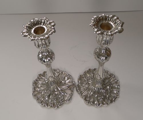 PAIR ANTIQUE ENGLISH ART NOUVEAU CANDLESTICKS C1900 ART NOUVEAU - ADDITIONAL PHOTO 6
