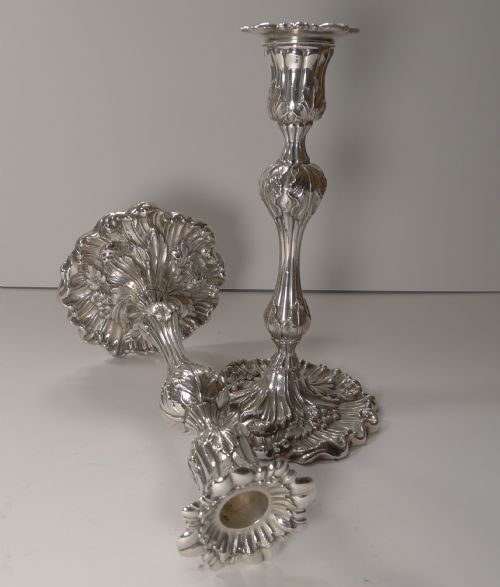 PAIR ANTIQUE ENGLISH ART NOUVEAU CANDLESTICKS C1900 ART NOUVEAU - ADDITIONAL PHOTO 8