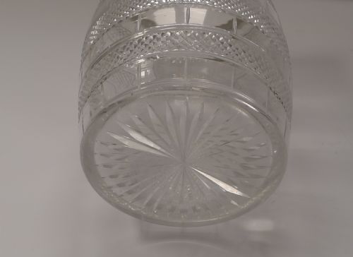 QUALITY ANTIQUE ENGLISH CUT GLASS SILVER PLATE BISCUIT BOX BARREL C1860 - ADDITIONAL PHOTO 1