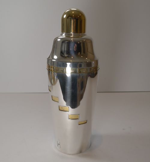 Vintage American Recipe / Menu Cocktail Shaker by Napier - 1930'S
