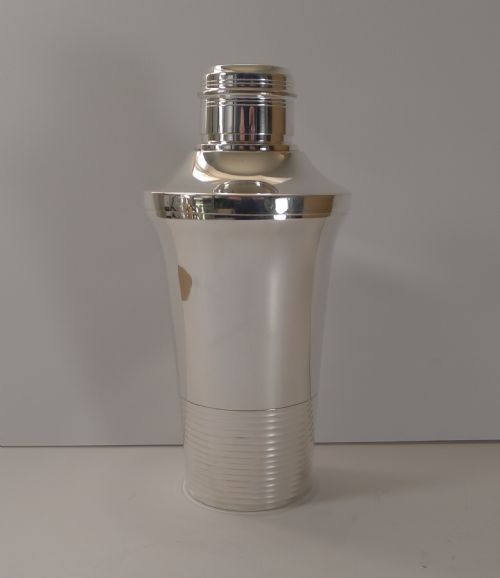 Stylish French Art Deco Silver Plated Cocktail Shaker C.1930