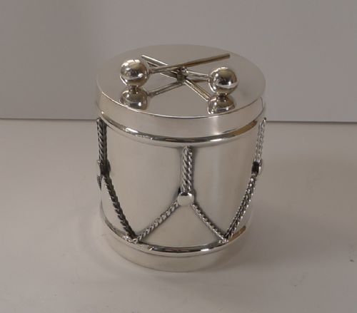 Cartier Sterling Silver Novelty Drum Box