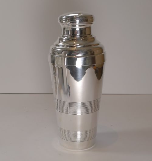 French Silver Plated Art Deco Cocktail Shaker C.1930