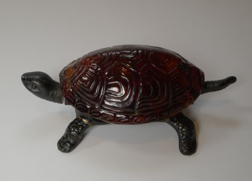 fig 1. Antique Mechanical Tortoise Bell With Faux Shell c.1920