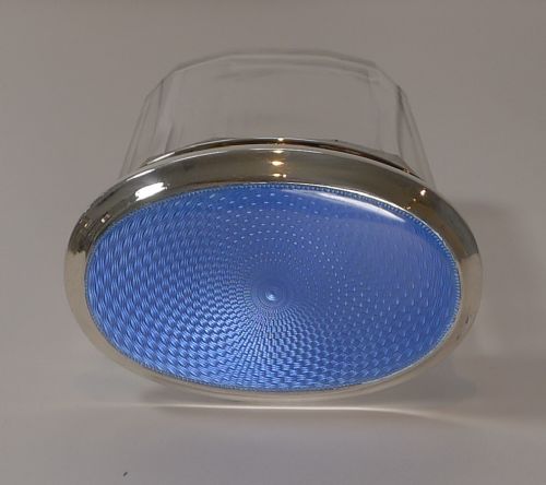 fig 1. Antique English Silver and Blue Enamel Lidded Jar - 1904