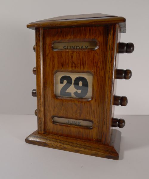 Small Antique English Oak Perpetual Calendar C1900