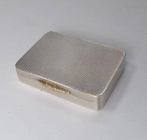 Fine Art Deco Solid Silver / Gold Pill Box - 1935