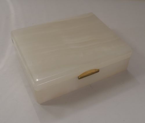 Smart Antique Art Deco White Onyx Box by George Betjemann C.1920
