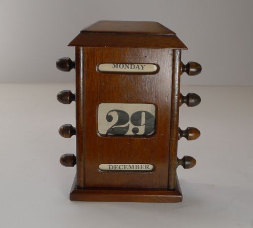 Small Mahogany Desk-top Perpetual Calendar C.1910