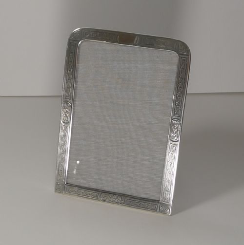 English Solid / Sterling Photograph Frame - Celtic Knot Design