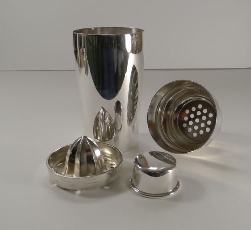Silver Plated Cocktail Shaker by Christofle, Paris C.1935 with Lemon Squeezer