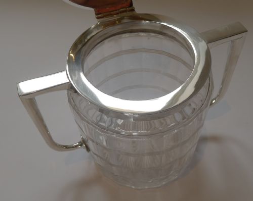 EARLY 20TH CENTURY FACETED GLASS SILVER PLATED BISCUIT BOX C1920 - ADDITIONAL PHOTO 7