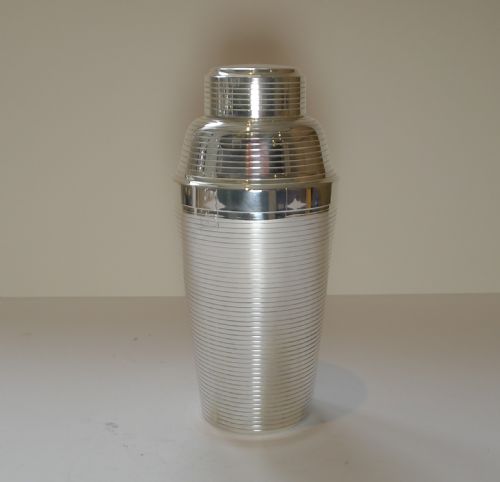 Art Deco German Silver Plated Cocktail Shaker by Carl Deffner C.1930