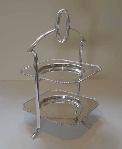 Elegant English Silver Plated Cake Stand by Deakin and Francis C.1920