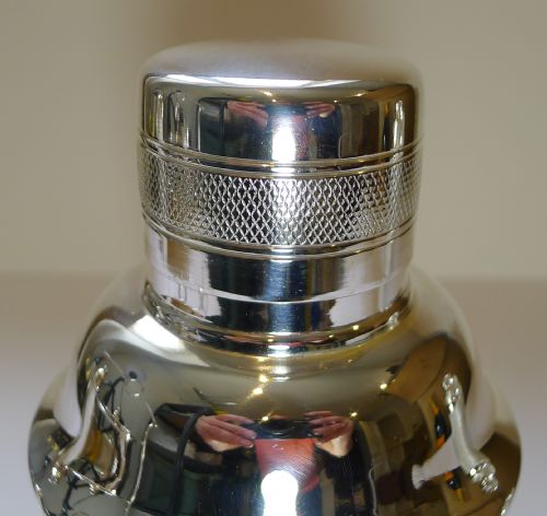 fig 1. English Art Deco Silver Plated Cocktail Shaker by Elkington & Co.