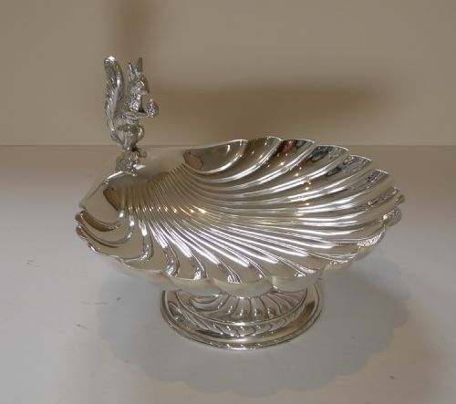 fig 1. Antique English Silver Plated Squirrel Nut Dish by William Hutton