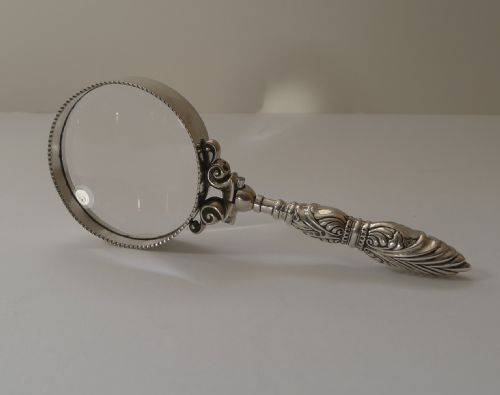 Antique English Silver Handled Magnifying Glass - 1906