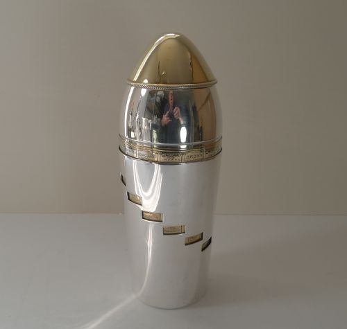 Rare Italian Bullet Recipe Cocktail Shaker - Milan, C.1940