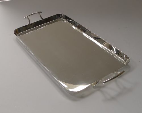 Handsome Art Deco Silver Plated Cocktail Tray by Walker & Hall