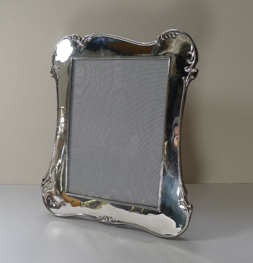 Large English Sterling Silver Art Nouveau Photograph / Picture Frame