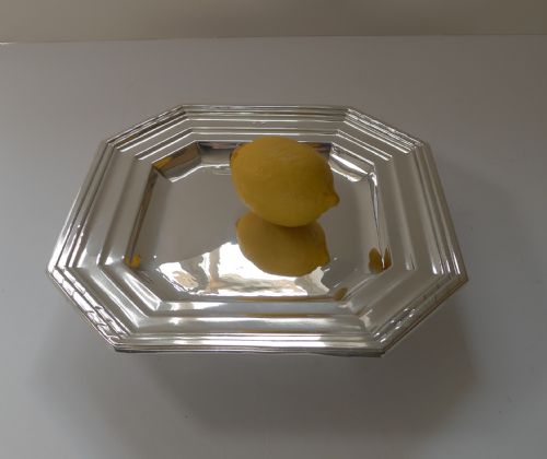 FRENCH ART DECO SILVER PLATED DISH BOWL TAZZA TRAY C1930 - ADDITIONAL PHOTO 1