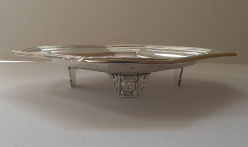 FRENCH ART DECO SILVER PLATED DISH BOWL TAZZA TRAY C1930 - ADDITIONAL PHOTO 8