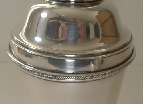 fig 1. Large English Art Deco Silver Plated Cocktail Shaker by James Dixon & Sons