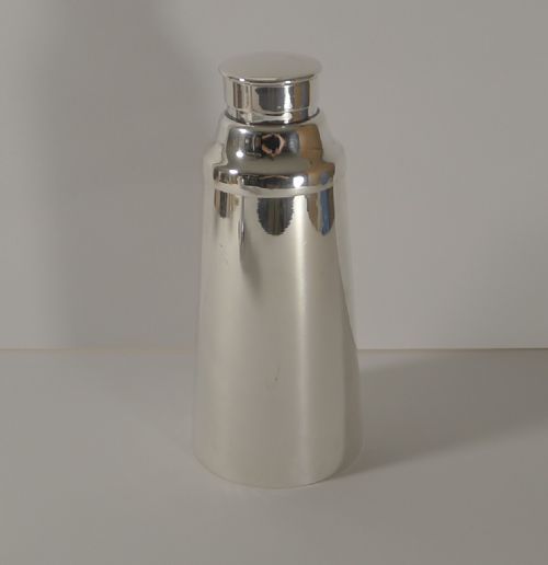 Unusual English Modernist Silver Plated Cocktail Shaker C.1920