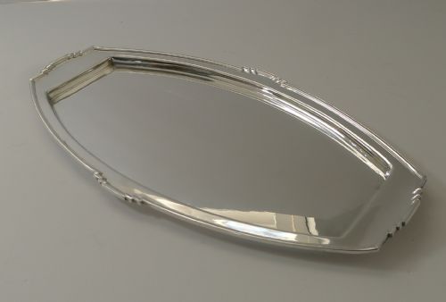Stylish Art Deco Silver Plated Cocktail Tray - Reg. No. For 1933