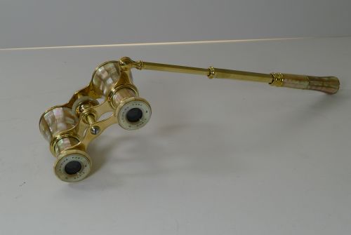 fig 2. Finest French Mother of Pearl Lorgnette Opera Glasses by LeMaire, Paris