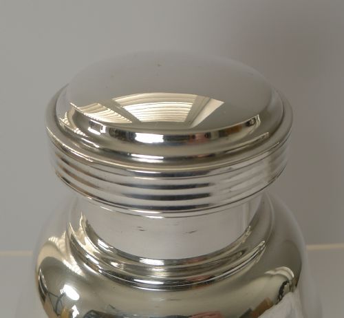 fig 1. Striking Large French Art Deco Silver Plated Cocktail Shaker c.1930