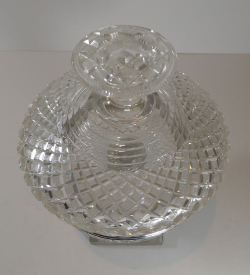GRAND CUT CRYSTAL DUTCH SILVER COVERED SWEET CANDY BOWL C1880 - ADDITIONAL PHOTO 3