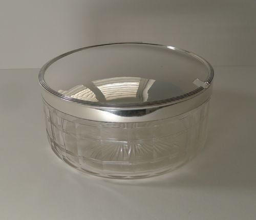 UNUSUAL SCOTTISH CUT GLASS AND SILVER PLATED LIDDED SERVING DISH C1920 - ADDITIONAL PHOTO 2